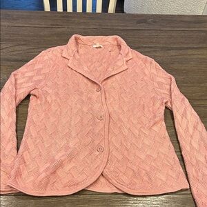 Talbots Rose Cable Knit Sweater